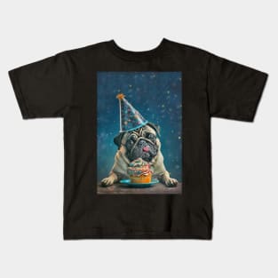 Pug Dog Birthday Card #7 Kids T-Shirt